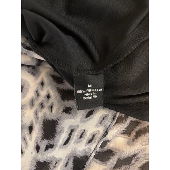 Adressing Woman Dress M Sleeveless Lined Zipper Back Overlay Shift Avant Garde - Picture 9 of 13